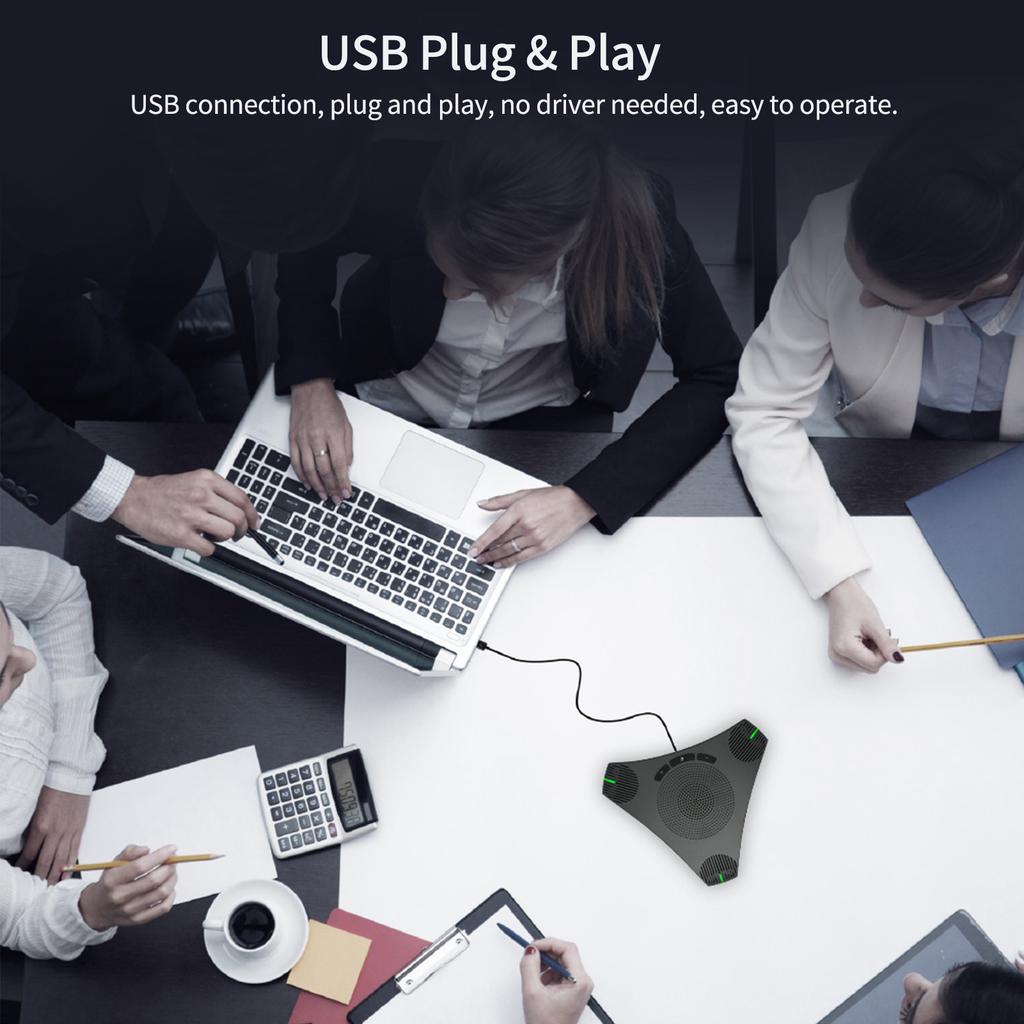 USB-Freisprechgerät Konferenzmikrofon Omnidirektionaler Computermikrofon 360 Grad Stimmaufnahme mit Taste für SkypeCelsiusVideo KonferenzCelsiusOnl