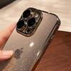 Capa de Luxo Glitter Transparente PC Banhada para iPhone 16 15 14 Pro Max Plus 13 11 12 Bling Clara À Prova de Choque Ultrafina