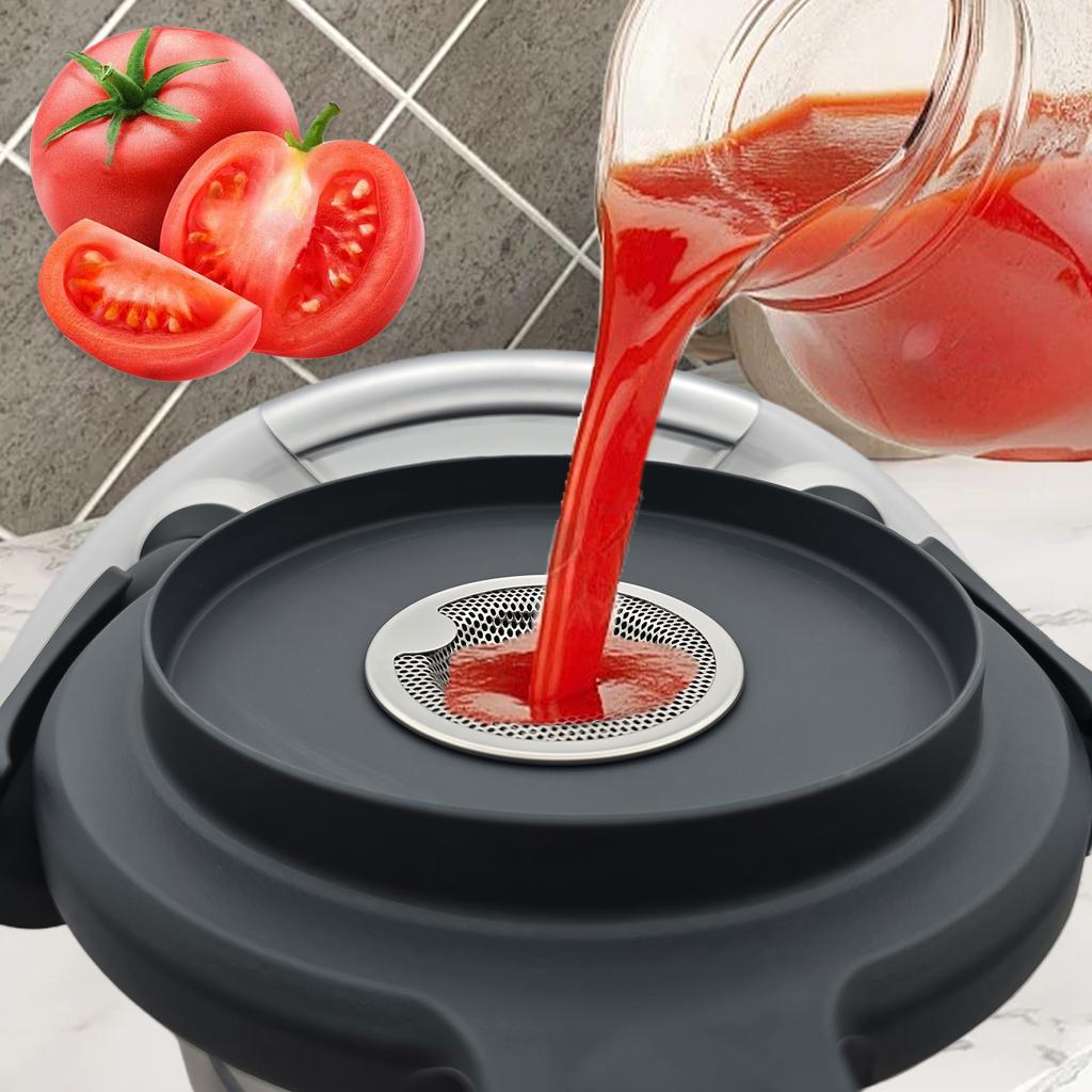 Schiebe-Spritzschutz-Sieb aus Edelstahl für Thermomix TM6/TM5/TM31 - Dampfpuffer-Filternetz Küchenzubehör