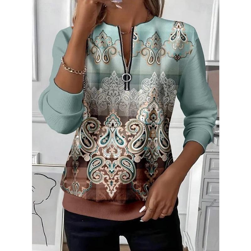 Damen T-Shirt,3D-Druck,V-Ausschnitt,Langarm,Lässig,Leichtes Oberteil,Halloween,Hip Hop ,Große Größe,Mode