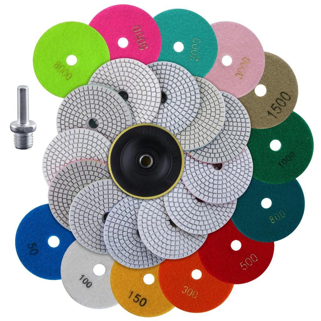 SPEEDWOX Diamond Polishing Pads with Backer Polishing Pad Stone Trimming and Polishing Diamond Polishing Stone Polishing Pads for Polishing High