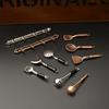 5Pcs Kitchen Dollhouse Miniature Spoon Shovel Cookware Tools DIY Accessories Kit