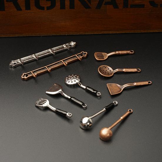 5Pcs Kitchen Dollhouse Miniature Spoon Shovel Cookware Tools DIY Accessories Kit