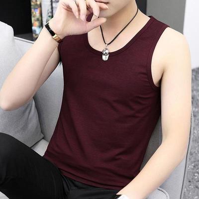 Ärmelloses Sport-Unterhemd im Slim Fit für Herren im koreanischen Stil – atmungsaktives, lässiges, einfarbiges Rundhalshemd
