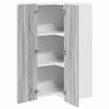 Hanging Corner Cabinet with Storage Grey Sonoma and White 57 X 57 X 100 Cm