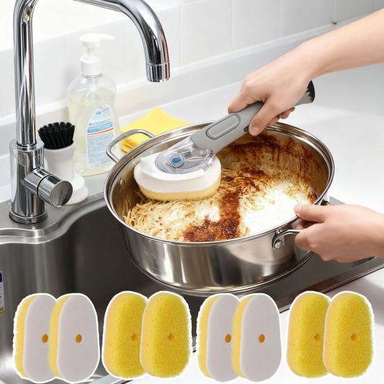 8Pcs Dish Wand Sponge Refills Non-Scratch Dual Texture Dish Washing Scrubbers Replacement Dishwasher Sponges
