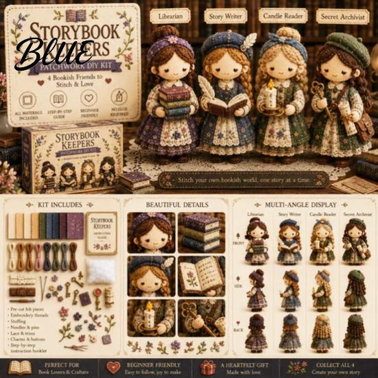 DIY Patchwork-Set vorgeschnittener Stoff Nähen Basteln 3D Puppenmädchen Set mit Kunstfaden