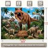 Jurassic Dinosaur World Birthday Backdrop T-Rex and Prehistoric Forest Scene Party Background Banner