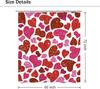 Glitter Heart Shower Curtain Red Pink Love Design Valentine Theme Romantic Bath Decor Waterproof Fabric Fashion Art