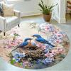 1pc home carpet design for office decor gift living room bedroom non slip colorful hummingbird flowers rug