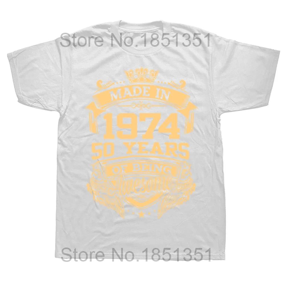 Unisex 50 år gammel Vintage 1974 50-års bursdag Unisex T-skjorte for kvinner Kone Ektemann B-Day Presents Ordtak Sitat Grafisk T-skjorte