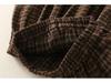Wool Blend Elastic Waist Plaid Midi Skirt - Retro A-line for Autumn/Winter 2025