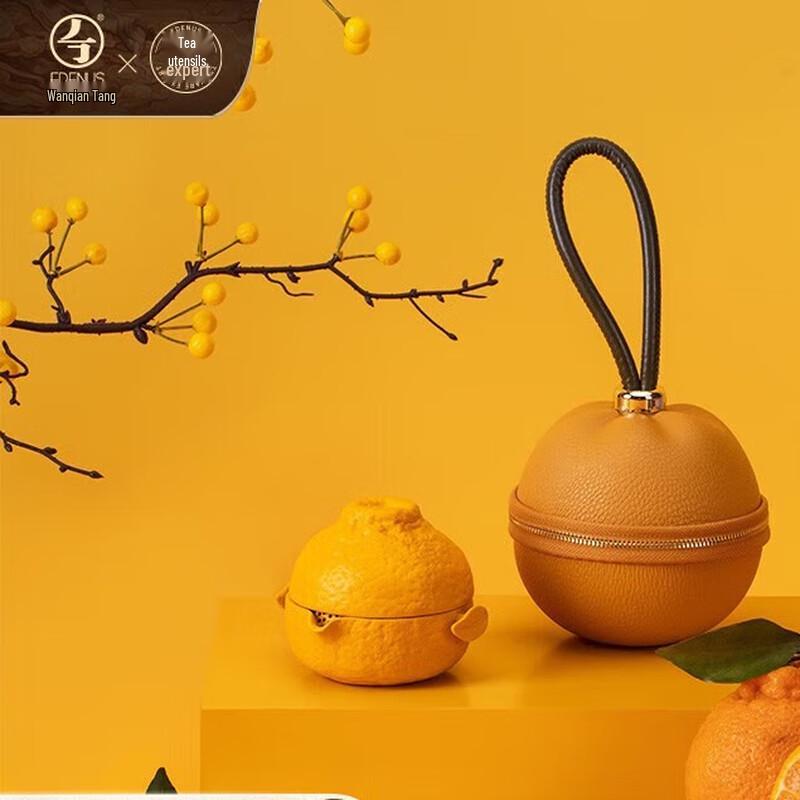 

Edenus Ceramic Portable Travel Tea Set - Ugly Orange Design