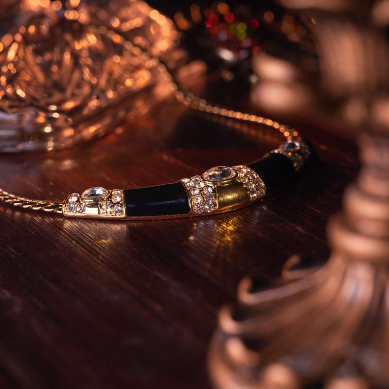 Replica Handmade Drop Glaze Gold Plated Enamel Necklace Earrings Set