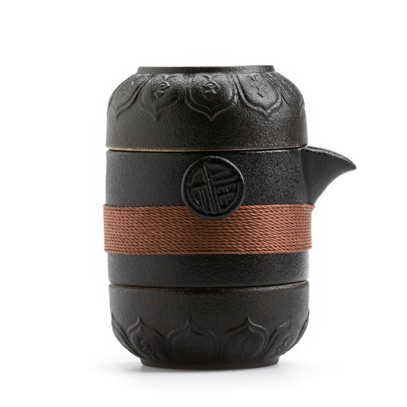 Ceramic Quick Tea Set with One Pot and Two Cups Japanese Kung Fu Tea Set