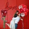 Большой 132см Цветок Розы с 108см Цепочкой LOVE Фольгированные Шары для Дня Святого Валентина Свадьбы Помолвки Юбилея Романтической Вечеринки Декор