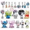New In Co-Ed Copper Charms Bead Mickey Winnie The Pooh Stitch Cartoon Design For Ladies Bracelet DIY Craft Fine Jewelry Piece