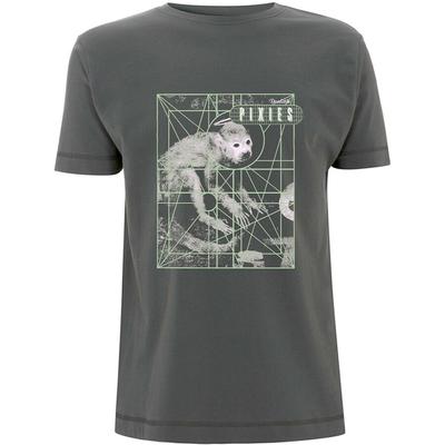 Pixies - Monkey Grid - Anglies pilkumo marškinėliai Unisex marškinėliai - Vyriški vasariniai medvilniniai grafiniai marškinėliai