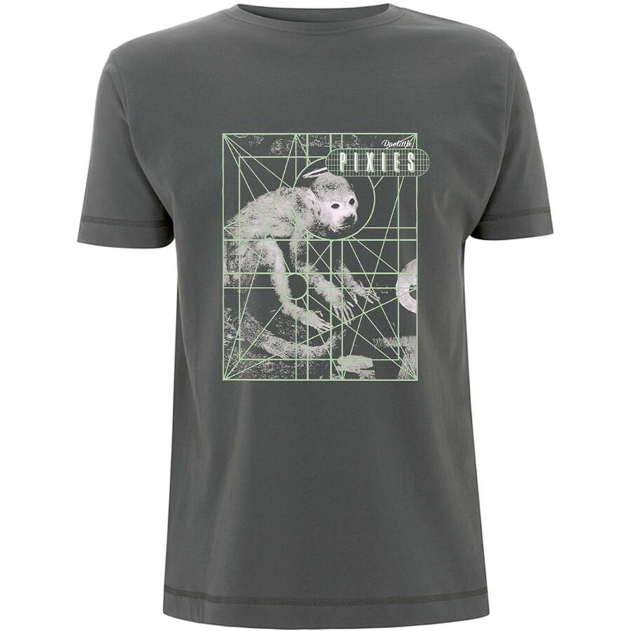 Pixies - Monkey Grid - Charcoal Grey T-shirt Unisex T-Shirt - Men s Summer Cotton Graphic Tee S