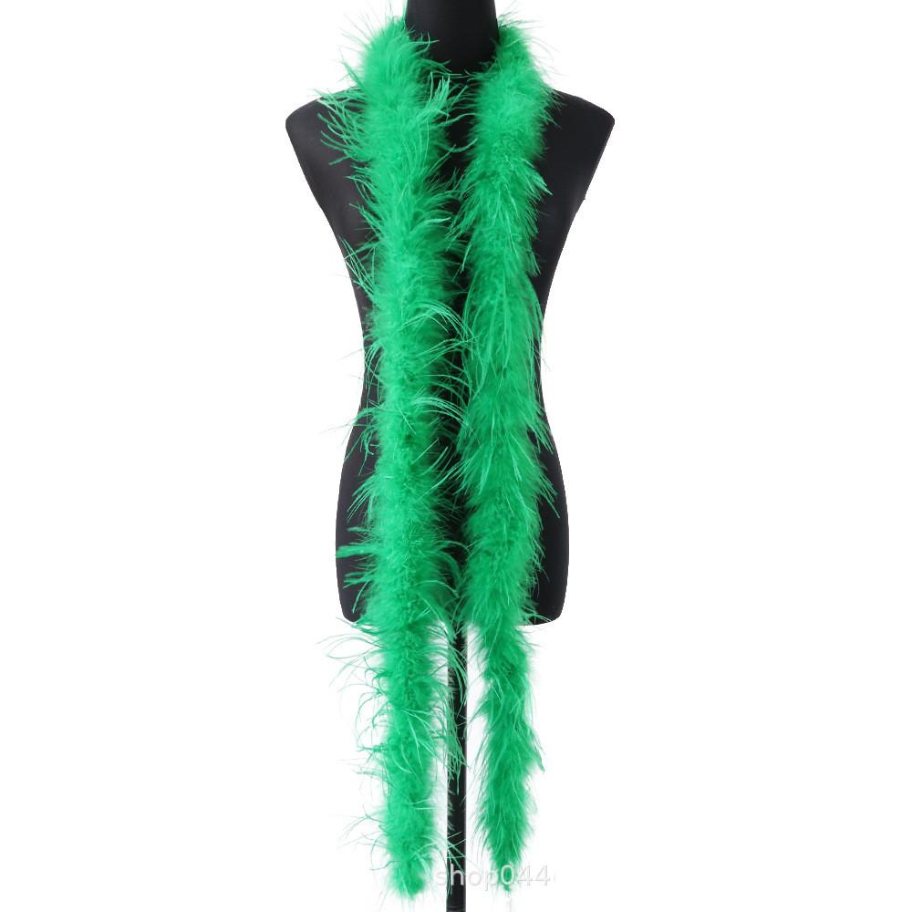 2 Meters/Bag South African Colorful Ostrich Feather Villus Fluff Bar Strip Dyed Pattern Performance Dress Hat Scarf