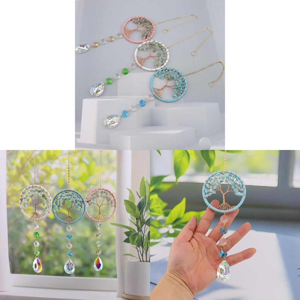 Handcrafted Crystal Sun Catcher Car Pendant With Prosperity Tree For Travel And Gift Giving