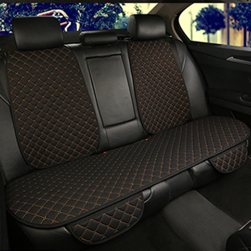 All-Season Breathable Linen Car Seat Cushion Set with Polka Dot Embroidery