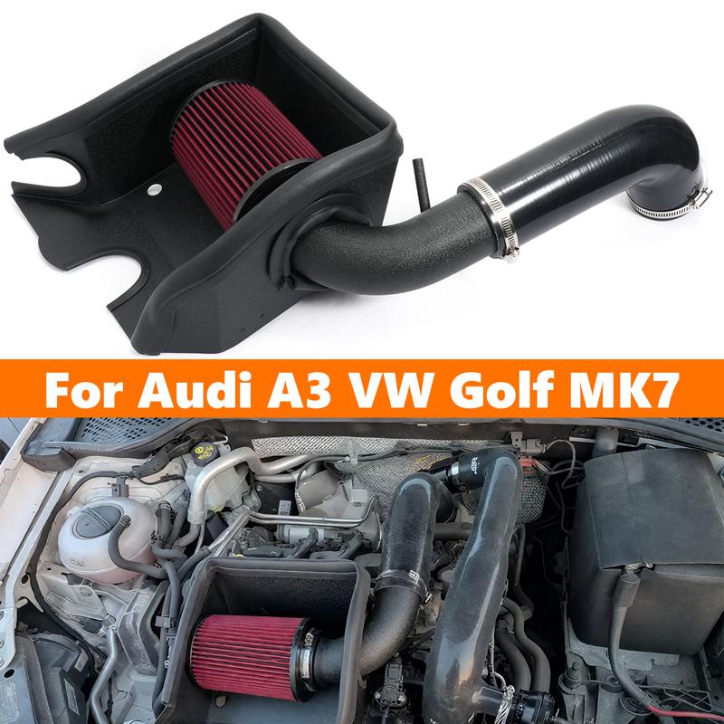 Cold Air Intake System Kit + Heat Shield Red Filter For Golf MK7 TSI TFSI Seat Performance Tuning Car Parts