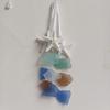 3Pcs Seaglass Hanging Decoration Handmade Bohemian Coastal Nautical Starfish Sea Glass Art Home Office Beach House Wall Ornament Pendant