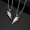 Vnox Stainless Steel Lightning Pendant Necklace, 60cm Box Chain with Lobster Clasp, Punk Waterproof Jewelry Gift for Men Women