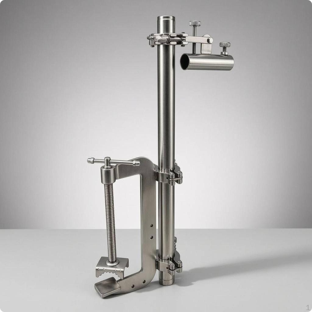 Clampon Fishing Rod Holder Stainless Steel Clamp on Umbrella Polished Metal Boat Accessory