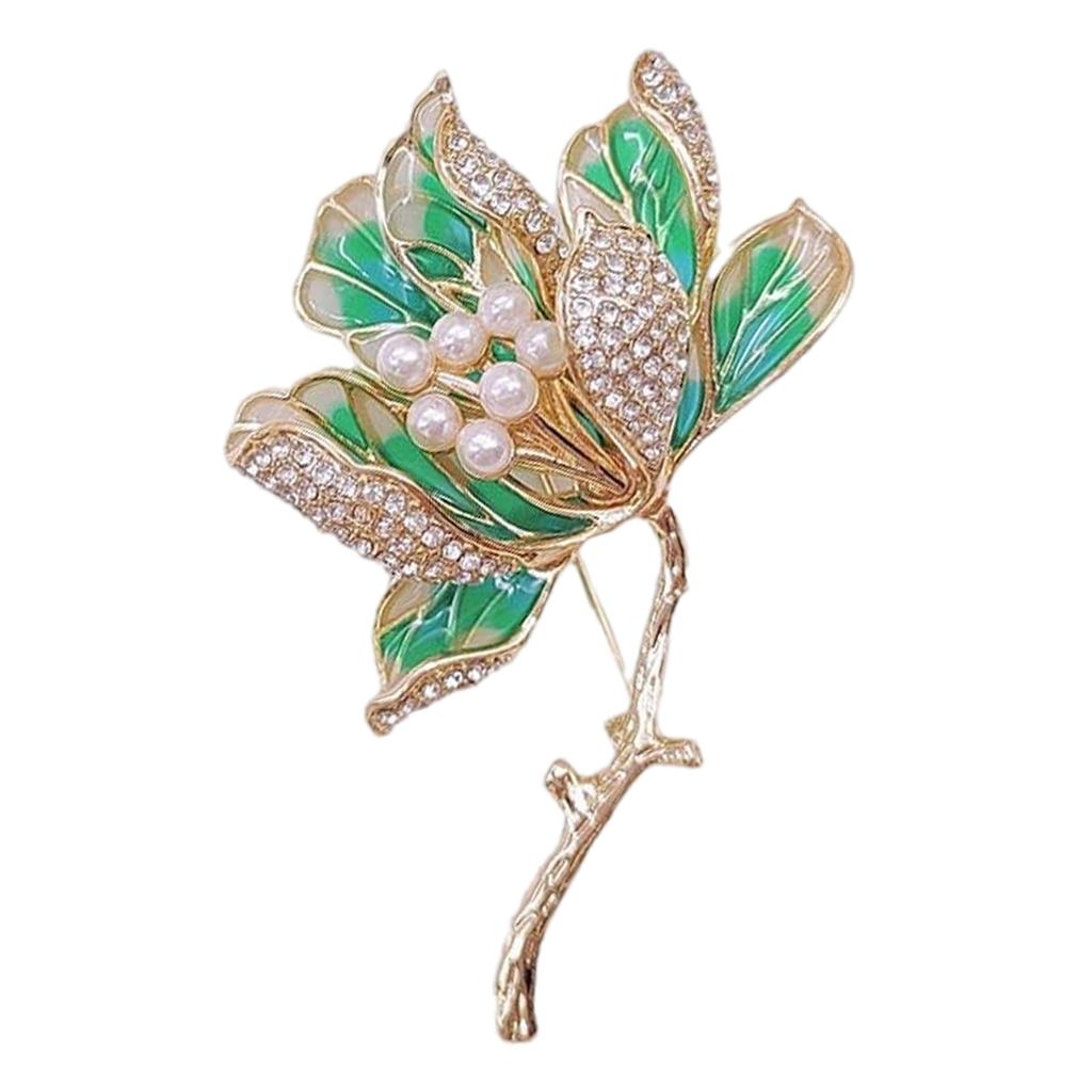 Elegant Crabapple Flower Brooch Pin for Women with Enamel and Alloy Embellishments Jewelry Accessory for Banquet or Party