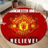 Manchester United F Round Area Rug,Carpet Rug for Living Room Bedroom Sofa Playroom Decor,Non-slip Floor Mat