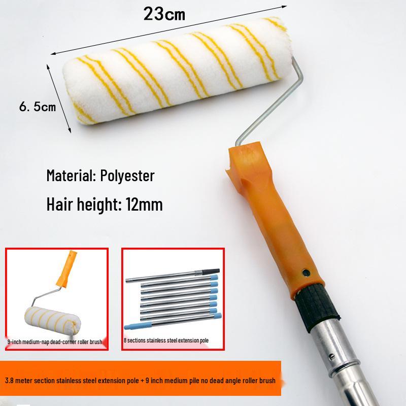 Adjustable Stainless Steel Telescopic Handle Waterproof Paint Roller Brush