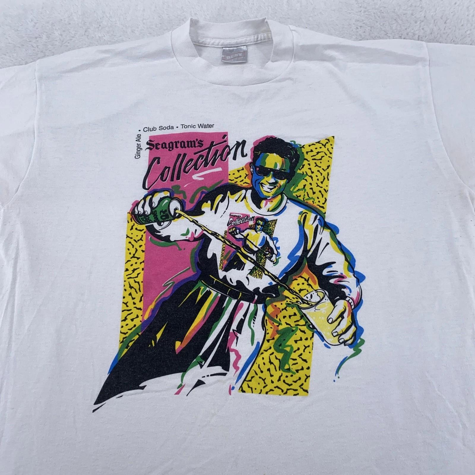 Vintage Seagram’s Shirt Mens Large Bartender Promo Soda Drink Collection 90s Tee 2XL