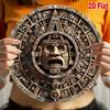Metal Wall Art Mayan Carving Wreath Sign Tropical Decor for Home Cafe Restaurant