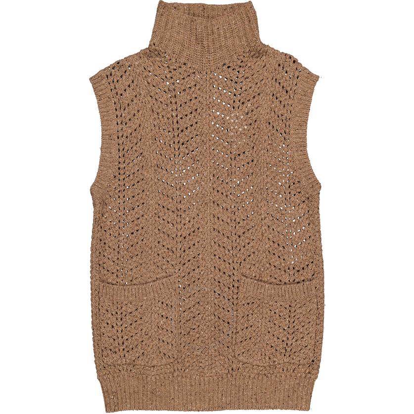 

Polo Ralph Lauren Однотонный трикотажный жилет без рукавов с высоким воротником Женские топы Коричневый 211910470-001 S