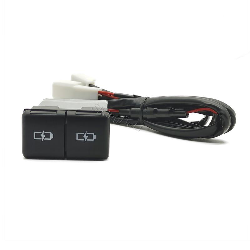 For Toyota Camry Avalon Highlander Levin RAV4 Car Charger Dustproof Socket Dual Type-C Charging Outlet Power Adapter