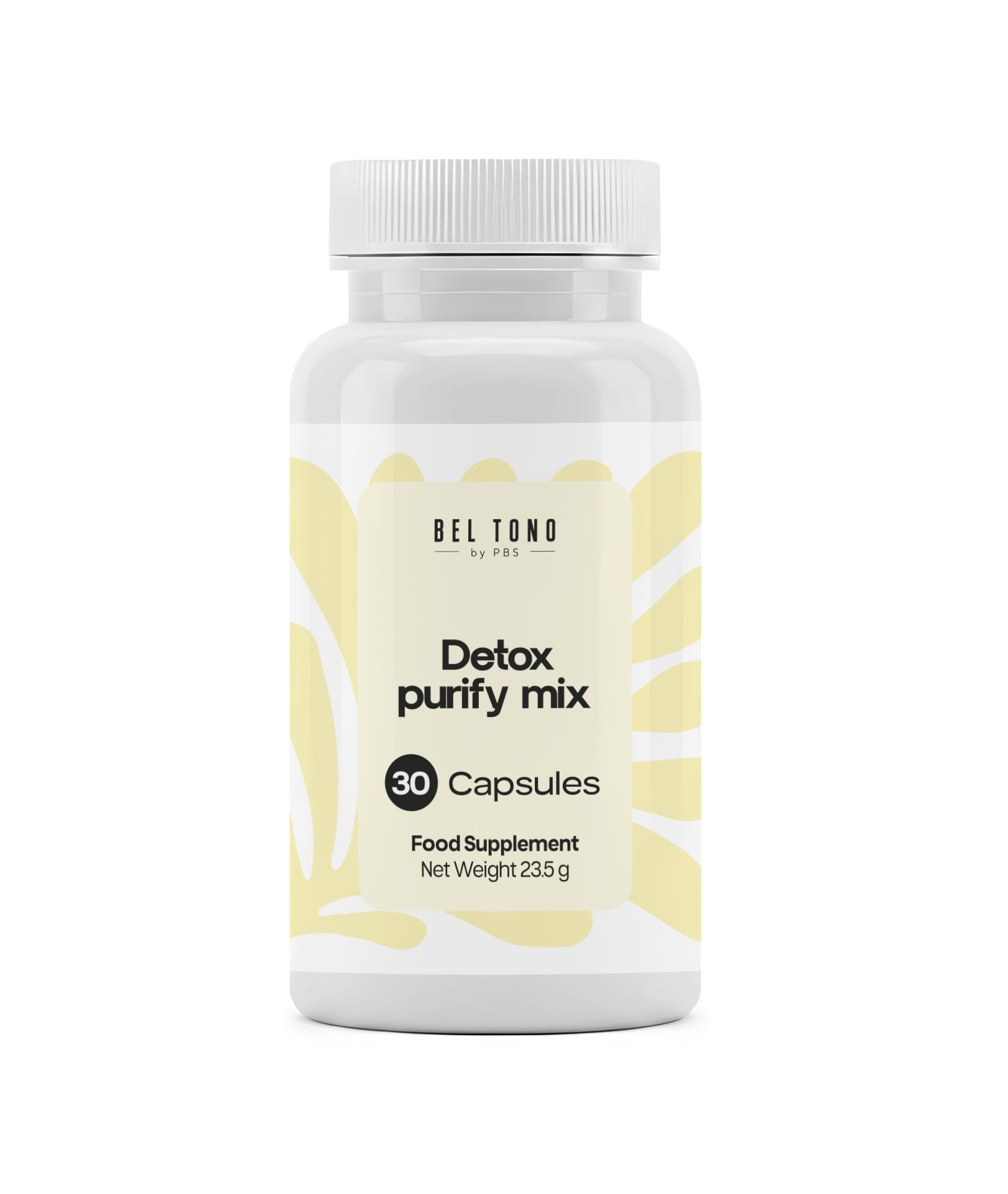 Bel Tono Unisex Black Detox Purify Mix Capsules – Body Cleansing, Metabolism Support, Herbal Extracts, 30 Pcs.