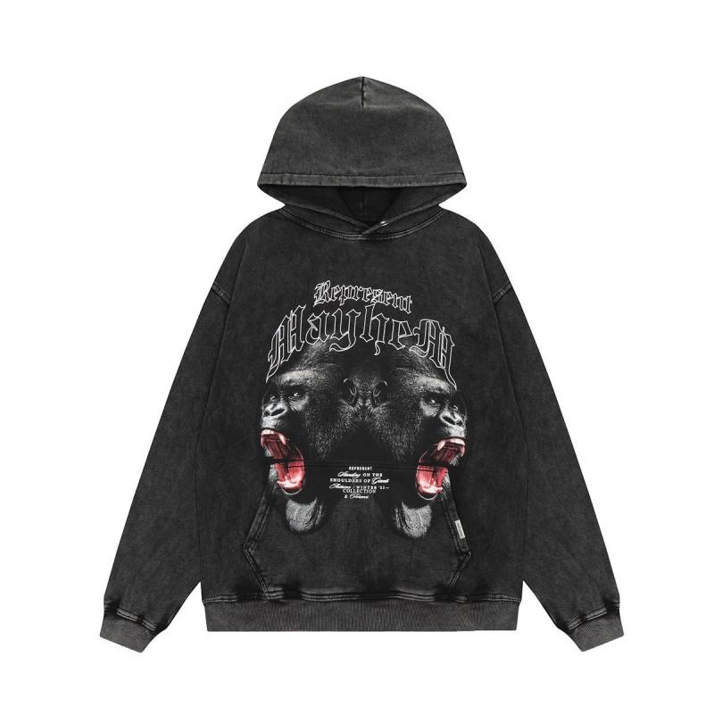 Mens Graphic Hoodie Loose Fit Casual Streetwear Sweatshirt