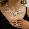 Mori Style Bridal Jewelry Set: Exquisite Zircon Flower Necklace & Earrings for Weddings and Evening Dresses