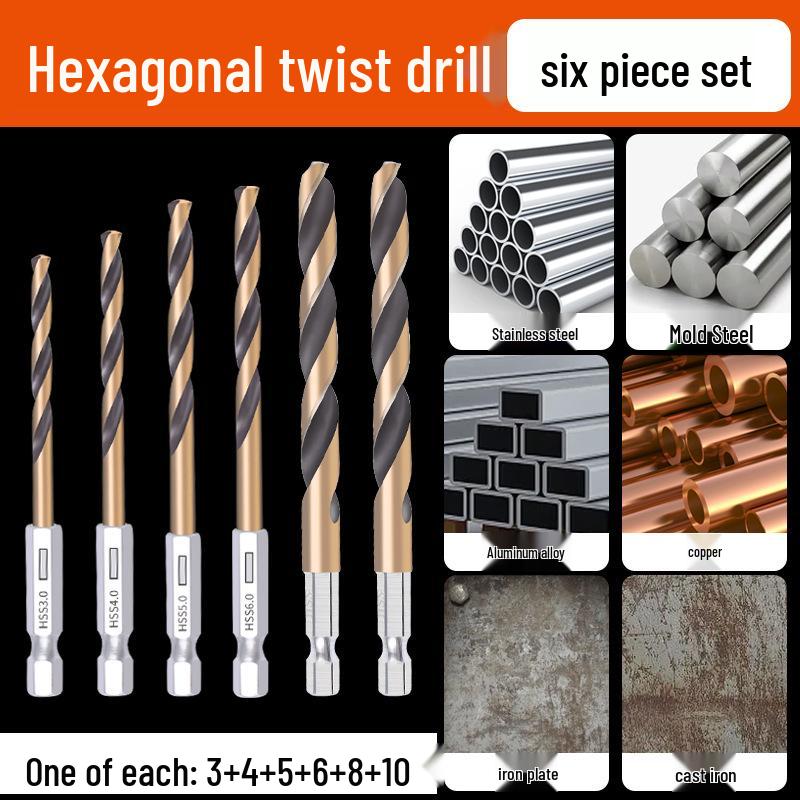 High Hardness Alloy Cobalt Hex Shank Twist Drill Set for Stainless Steel