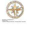 Decorative Compass Jewelry Vintage Rhinestone Star Brooch, Men Women Alloy Retro Lapel Pin Pin, Badge Accessory for Clothing Decor Brooch