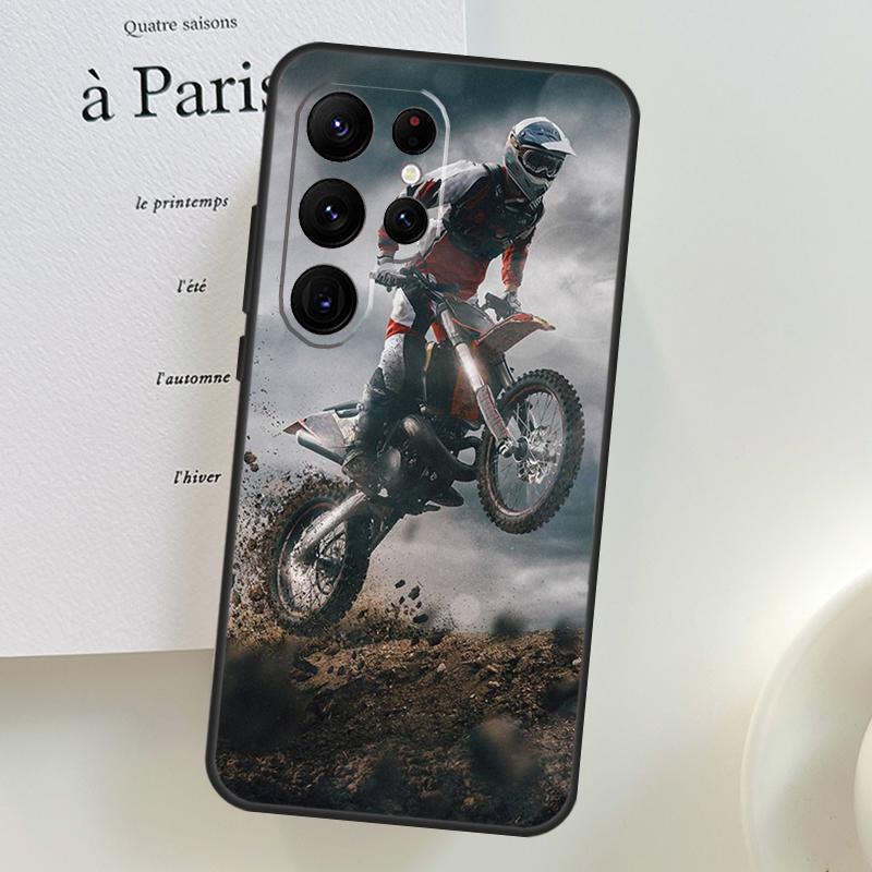 Moto Cross Motorcycle Sports Case For Samsung Galaxy S26 Ultra S25 S23 S22 S21 S24 Ultra S10 S20 Plus S25 FE Phone Cover