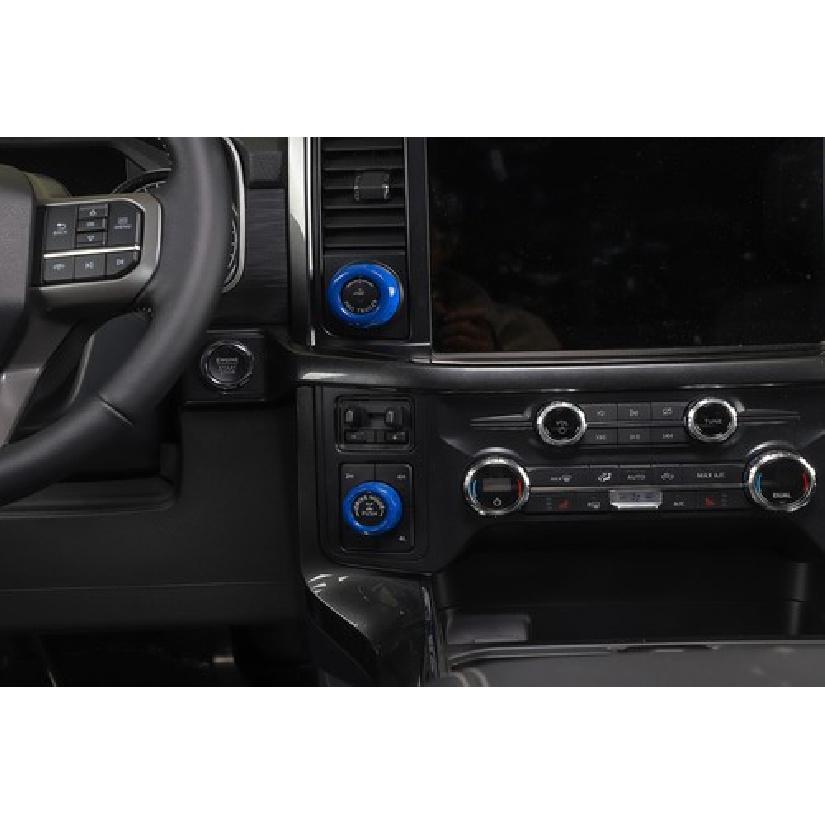 Four-wheel Drive & Trailer Switch Knob Trim Decor Ring For Ford F150 2021+ Blue