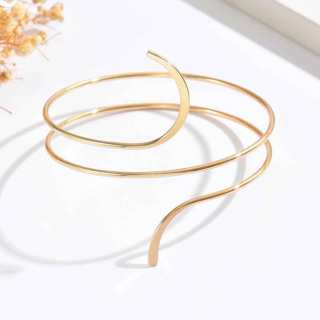 European-American Style Open Armlet: Trendy, Unique, and Elegant Cold-Style Bracelet.