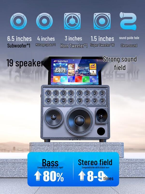 SANSUI Q53 Home KTV Audio System CN Plug (adapter Included)