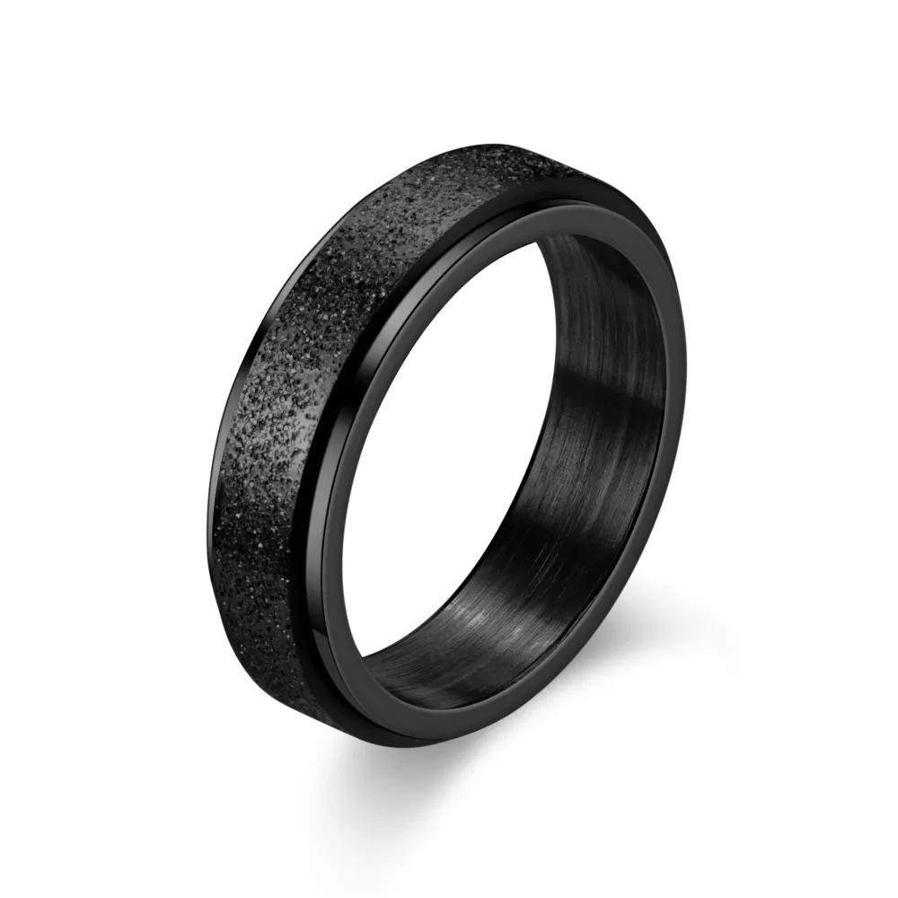 Trendy Punk Anxiety Ring for Women And Men with Moon Design Stainless Steel Anti-Stress Fidget Ring Fashionable Rotating