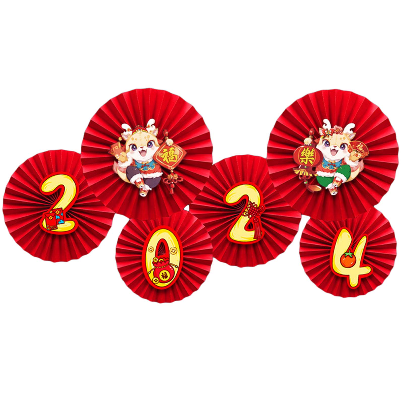 

2024 Festive Paper Fan Decorations Create Festive Atmospheres with Handmade Crafts Spring Festival Hanging Ornaments 21