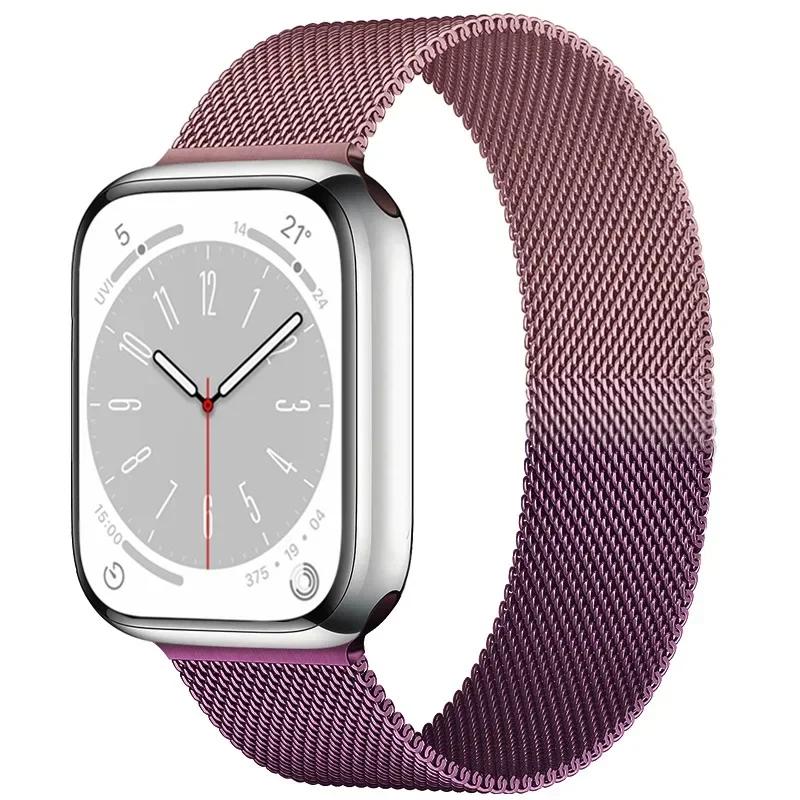 Magnetic Loop Strap For Apple watch Band 44mm 40mm 45mm 41mm 42mm 38mm Stainless Steel Bracelet iWatch Series Ultra 9 8 SE 7 6 5
