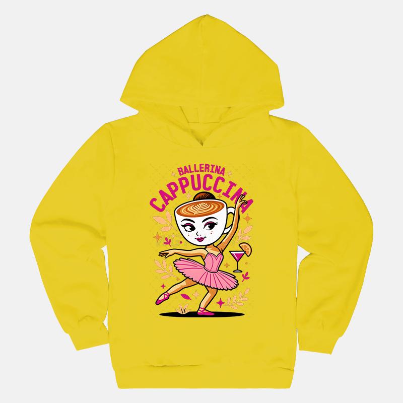 Funnu Mikina s kapucí Oblečení pro holčičky a kluky Potisk Balerína Cappuccina Módní Ležérní Mikiny Svršky